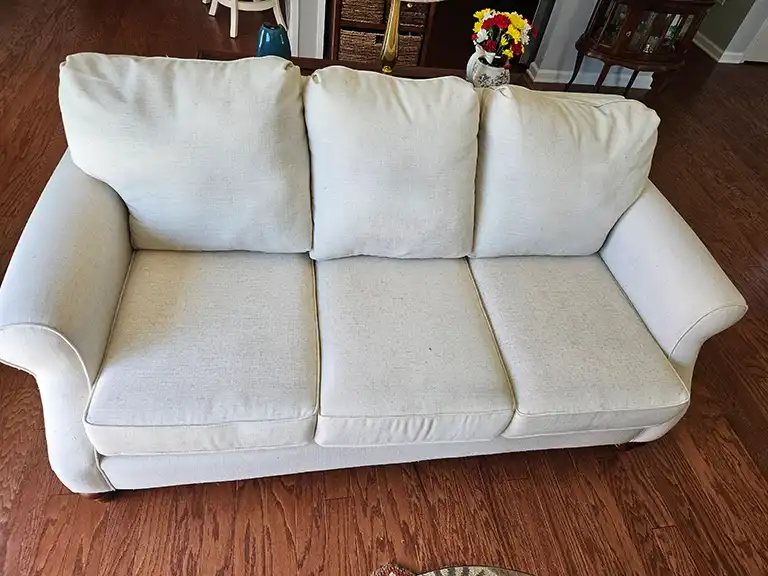 Upholstered seating after CitruSolution fabric cleaning